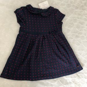 NWT Jasper Conran navy/red polka dot dress 12-18m